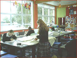 Pattern cutting in the T3 Textiles Technology room